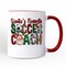 Santa’s Favorite Soccer Coach Mug, Plaid Christmas Football Gift